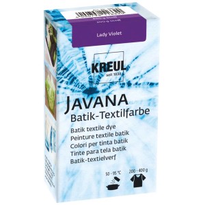 Kreul Javana tintura batik viola, 70g polvere in scatola decorata.