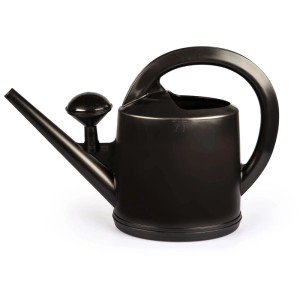Arrosoir anthracite 7 L en plastique recyclé avec pomme d'arrosage amovible.
