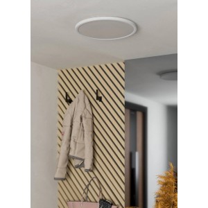 Plafonnier LED noir Eglo Expert Minerario, Ø 39 cm, adapté aux pièces humides.