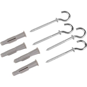 Tassello universale LUX con gancio a vite, set da 4. Tasselli e ganci per fissaggi leggeri.