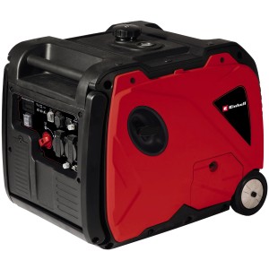 Groupe électrogène Einhell TE-IG 3500 essence avec réservoir 8,3 l, rouge/noir, avec 2 prises, USB et connexion 12V.