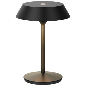 Lampada da tavolo a LED ricaricabile Schönenberger Mandulis nera con luce bianca calda.