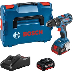 Set trapano avvitatore a batteria Bosch Professional GSB 18V-28 con batterie, caricabatterie e L-Boxx.