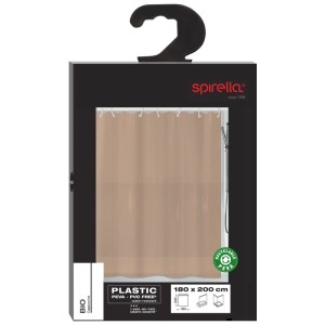 Tenda doccia Spirella Bio PEVA Cappuccino, 180x200 cm, idrorepellente e facile da pulire.