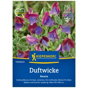 Kiepenkerl Pois de senteur Ramia : Sachet de graines avec des fleurs bleu-violet pour massifs, balcons et pots.