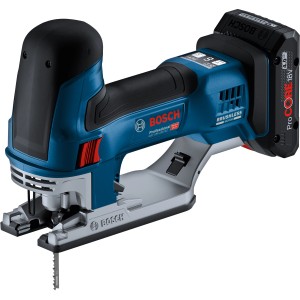 Scie sauteuse sans fil Bosch Professional GST 18 V-155 SC Solo en L-Boxx, bleu/noir, avec batterie.
