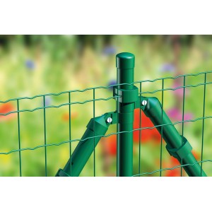 Rete elettrosaldata verde Fix-Clip Pro con palo e montaggio.