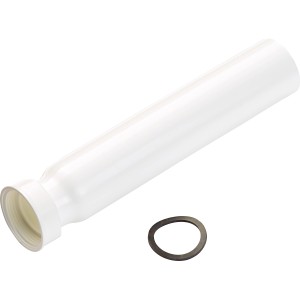 Tube d'extension de siphon blanc (44,8 mm), longueur 25 cm, avec bague d'étanchéité.