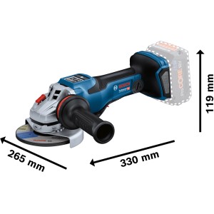 Bosch Professional GWS 18V-15 PSC Akku-Winkelschleifer (Solo, ohne Akku) in L-Boxx.