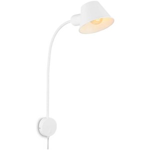 Lampe à pince blanche Briloner Brello, applique flexible avec douille E27 pour chambre ou salon.