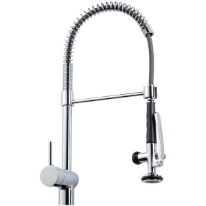 Miscelatore cucina industriale cromato Diaqua Avero, rubinetto flessibile per lavello catering.