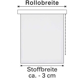 Schéma d'un store enrouleur thermique gris Gardinia EasyFix avec dimensions.