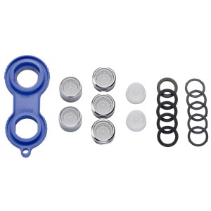 Set aeratore a risparmio idrico, 18 pezzi: ugelli miscelatori, guarnizioni e chiave di servizio per M22/M24.