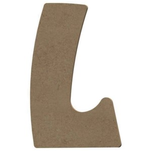 Gomille figura in MDF lettera L, legno naturale, 8cm di altezza, per bricolage e decorazioni.