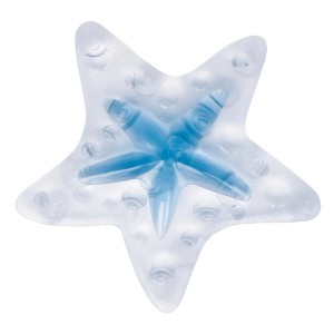 Spirella Mini-Mats Asterie Clear, set da 5 tappetini per vasca a forma di stella, trasparenti con accento blu.