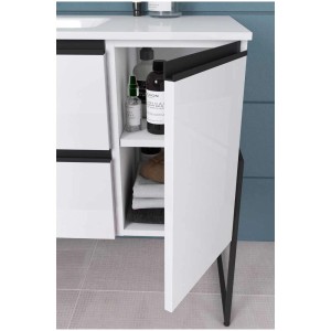 Structure en fer York noir mat pour meuble sous-vasque de salle de bain style industriel.