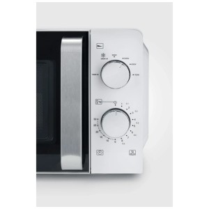 Microonde Severin MW7885-CH, 17L, acciaio/bianco, con manopole e timer.