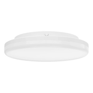 Plafoniera LED Eglo Expert Castagneto bianca e rotonda, Ø 26 cm, ideale per ambienti umidi.