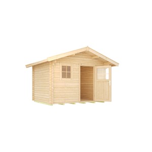 Casetta da giardino in legno Weka Brescia non trattata con tetto a due falde e finestra. 300x320cm.