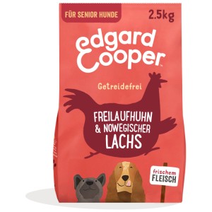 Edgard & Cooper cibo secco per cani anziani con pollo e salmone, sacco da 2,5 kg. Alimento senza cereali per cani senior.