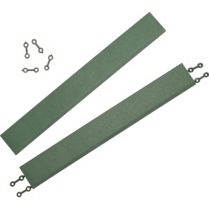 Listelli di bordo Andiamo, 2 listelli in plastica verde (38 cm) per pavimenti per terrazzi e vialetti.