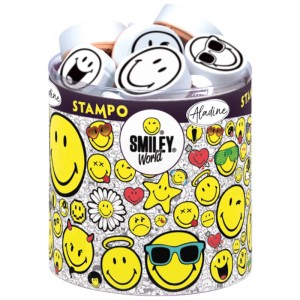 Aladine Stempelset Smiley, 38 Stk., mit Stempelkissen für kreative Projekte.