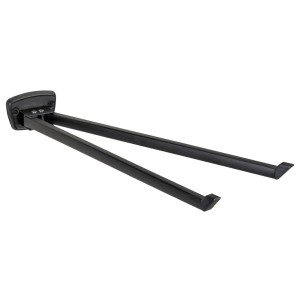 Wenko Porta asciugamani Basic, nero, con due bracci mobili per montaggio a parete.