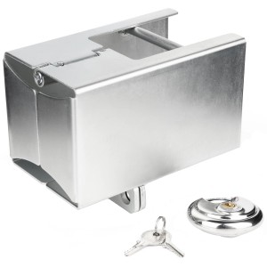 Stema Safety Box Plus antifurto per rimorchi in acciaio zincato con serratura e chiavi.