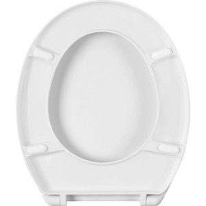 Abattant WC baliv Deluxe Swansea blanc en duroplast avec fermeture ralentie, vue de dessus.