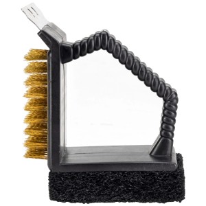 Brosse de barbecue Nouvel® avec poils en cuivre et éponge en plastique pour le nettoyage du gril.