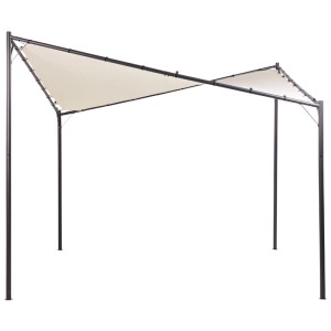 Gazebo Beliani Aventine, tessuto beige, 300x300 cm. Copertura per terrazza con struttura in acciaio e tetto in tessuto.