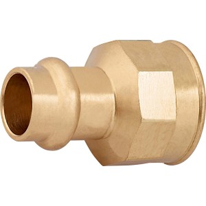 Raccordo di transizione in bronzo rosso, 15 mm x 24,1 mm (Rp 3/4), per pressfitting.