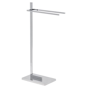 Portasciugamani freestanding Selva in acciaio cromato con 2 bracci, 45x86 cm.