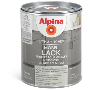Alpina Möbellack Bath & Kitchen Granite, 750ml Dose. Ideal für strapazierfähige Möbeloberflächen.