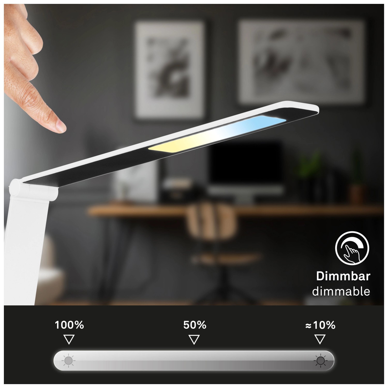 Lampada da tavolo LED con superficie di ricarica induttiva