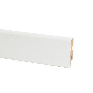 Plinthe blanche, 60x15 mm, longueur 2,6 m. Plinthe en MDF pour une finition murale propre.