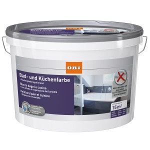 Eimer OBI Bad- und Küchenfarbe Weiss, 2,5 l, schimmelabweisend für Feuchträume.