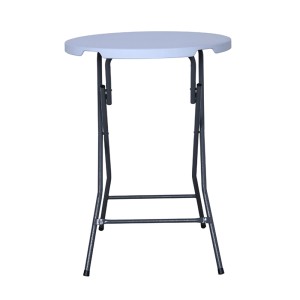 Tavolo alto bianco Acamp Le Havre, Ø 80 cm, altezza 110 cm, pieghevole, per feste e ricevimenti.
