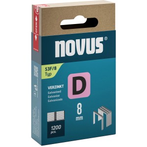 Agrafes fil fin Novus D 53 F, 8 mm, 1200 pièces, galvanisées en boîte.