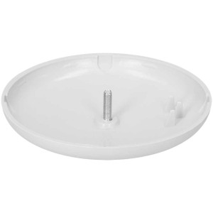 Rosace de plafond gris clair (95x13mm) en polypropylène pour installation de lampe.