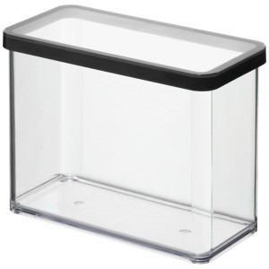 Contenitore rettangolare Rotho Premium Loft, 2,1 l, nero, per la conservazione degli alimenti.