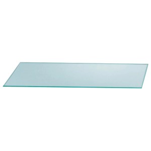 Étagère murale en verre clair en forme de cristal, 50x14 cm, pour montage mural.