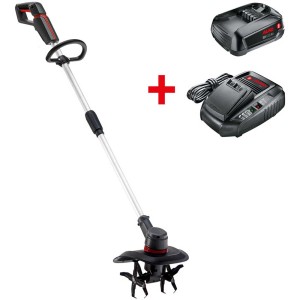 Motobineuse sans fil Al-Ko Comfort TL 1820 avec batterie et chargeur pour le travail du sol.
