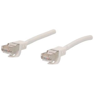 Câble réseau blanc Schwaiger Cat. 6 S/FTP, 15 m, avec connecteur RJ45 pour technologie réseau.