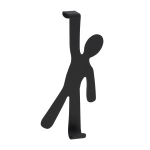 Wenko Boy gancio da porta nero dal design moderno per asciugamani e altro.