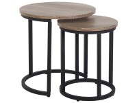 Beliani Table d'appoint Dixie MDF Noir Marron 2 pcs