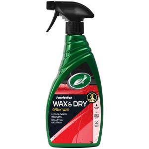 Turtle Wax Wax & Dry cire spray, flacon de 500ml pour l'entretien auto.