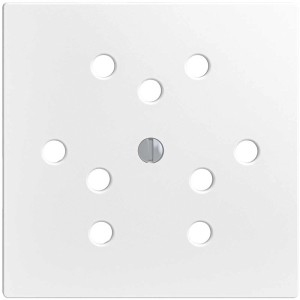 Placca bianca per presa tripla T12, finitura opaca, fissaggio a vite.
