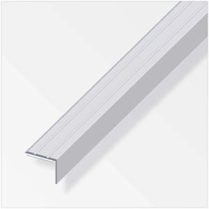 Selbstklebendes Winkelprofil aus Aluminium in Silber, 0,8 x 2,5 x 200 cm.