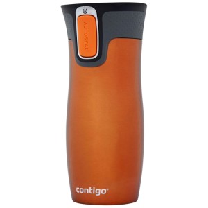Contigo Thermobecher West Loop in acciaio inox, arancione, 470 ml. Tazza termica isolata a prova di perdite.